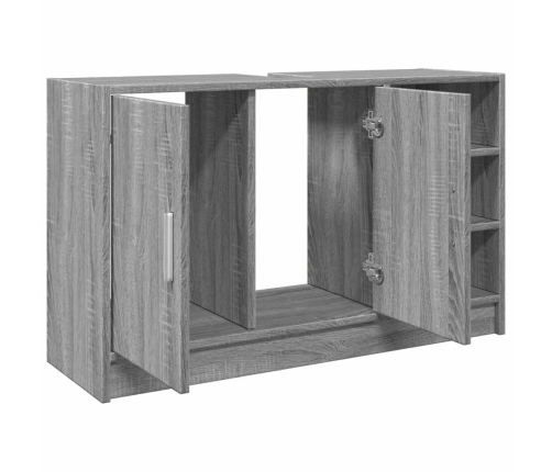 Armario de lavabo madera de ingeniería gris Sonoma 90x29x55 cm