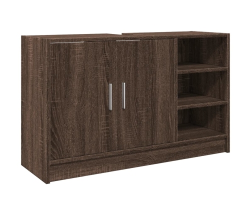 Mueble de lavabo madera de ingeniería roble marrón 90x29x55 cm