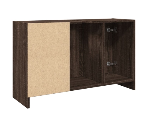 Mueble de lavabo madera de ingeniería roble marrón 90x29x55 cm