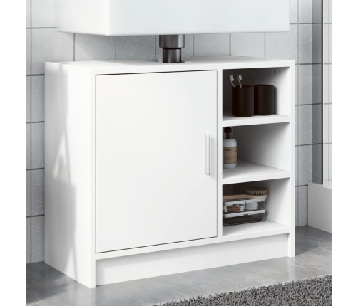 Armario para lavabo madera de ingeniería blanco 63x29x55 cm