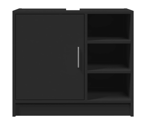 Armario para lavabo madera de ingeniería negro 63x29x55 cm