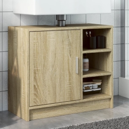 Armario de lavabo madera de ingeniería roble Sonoma 63x29x55 cm