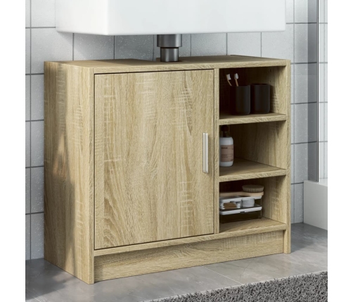 Armario de lavabo madera de ingeniería roble Sonoma 63x29x55 cm