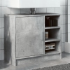 Armario de lavabo madera ingeniería gris hormigón 63x29x55 cm