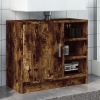 Armario de lavabo madera ingeniería roble ahumado 63x29x55 cm