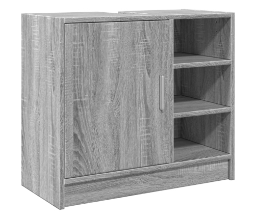 Armario de lavabo madera de ingeniería gris Sonoma 63x29x55 cm