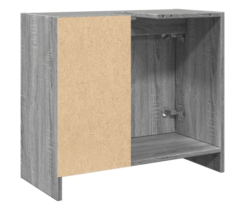 Armario de lavabo madera de ingeniería gris Sonoma 63x29x55 cm