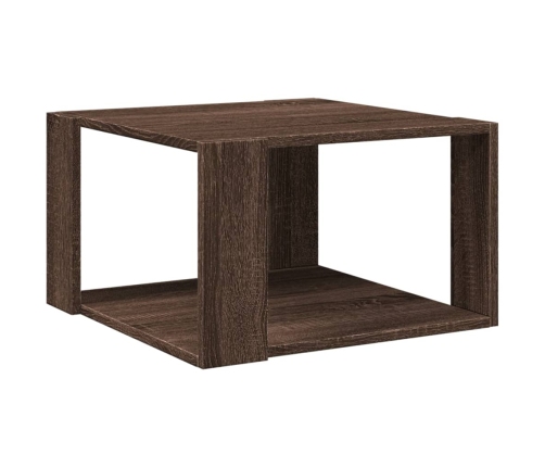 Mesa de centro madera ingeniería marrón roble 51,5x51,5x30 cm