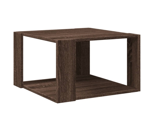 Mesa de centro madera ingeniería marrón roble 51,5x51,5x30 cm