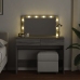 Tocador con luces LED color gris Sonoma 100x40x120 cm