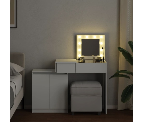 Tocador con luces LED blanco 115x37x110,5 cm