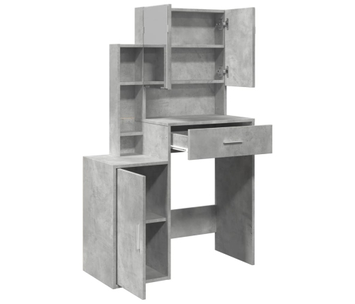 Tocador con mueble gris hormigón 80x35x132 cm