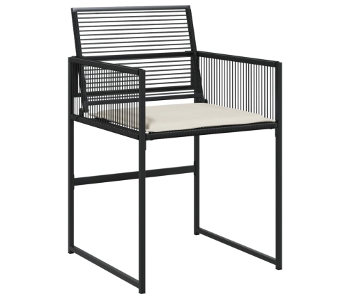 Set de muebles jardín 5 pzas con cojines ratán sintético negro