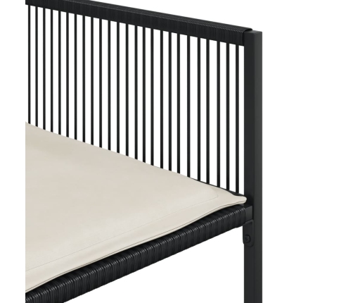 Set de muebles jardín 5 pzas con cojines ratán sintético negro