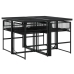 Set de muebles jardín 5 pzas con cojines ratán sintético negro