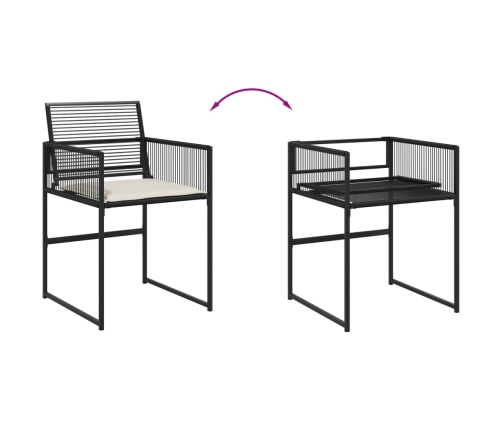 Set de muebles jardín 5 pzas con cojines ratán sintético negro