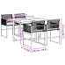 Set de muebles jardín 5 pzas con cojines ratán sintético negro