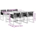 Set de comedor de jardín 7 pzas y cojines ratán sintético negro