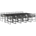 Set de comedor jardín 11 pzas con cojines ratán sintético negro