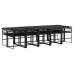 Set de comedor jardín 11 pzas con cojines ratán sintético negro