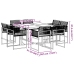 Set de comedor de jardín 9 pzas y cojines ratán sintético negro