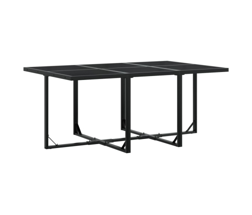 Set de comedor jardín 11 pzas con cojines ratán sintético negro