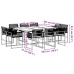 Set de comedor jardín 11 pzas con cojines ratán sintético negro