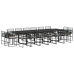 Set de muebles jardín 17 pzas con cojines ratán sintético negro