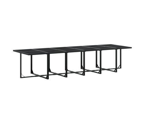 Set de muebles jardín 17 pzas con cojines ratán sintético negro