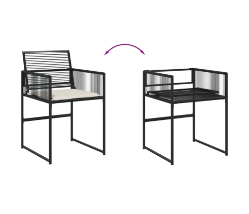 Set de muebles jardín 17 pzas con cojines ratán sintético negro