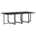 Set comedor de jardín con cojines 13 pzas ratán sintético negro