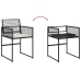 Set comedor de jardín con cojines 13 pzas ratán sintético negro