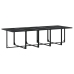 Set comedor de jardín con cojines 15 pzas ratán sintético negro