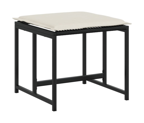 Set comedor de jardín con cojines 15 pzas ratán sintético negro
