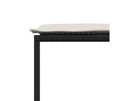 Set comedor de jardín con cojines 15 pzas ratán sintético negro