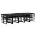 Set comedor de jardín con cojines 15 pzas ratán sintético negro