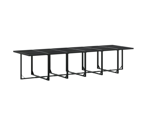 Set de muebles jardín 17 pzas con cojines ratán sintético negro