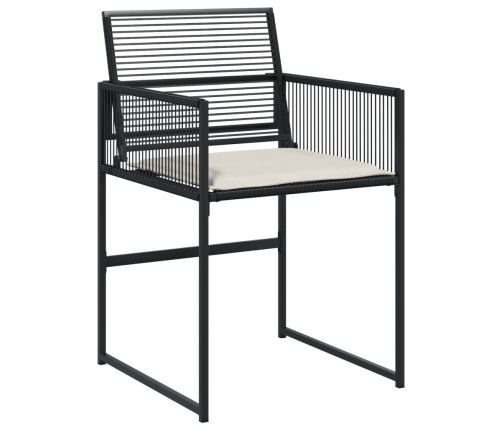 Set de muebles jardín 17 pzas con cojines ratán sintético negro