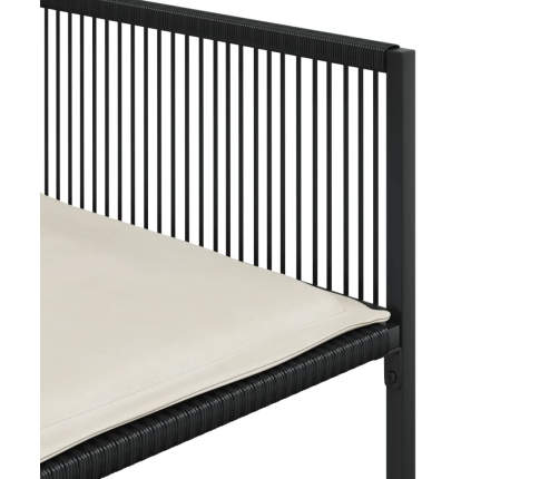 Set de muebles jardín 17 pzas con cojines ratán sintético negro