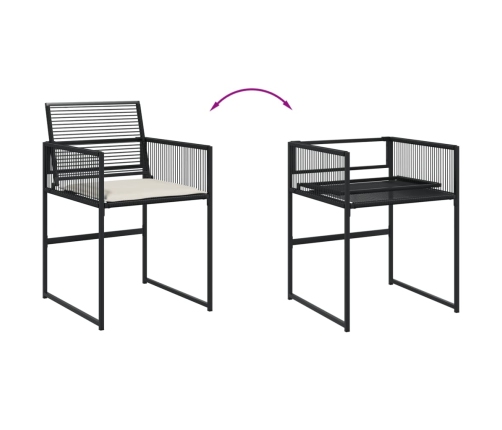 Set de muebles jardín 17 pzas con cojines ratán sintético negro