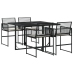 Set de muebles jardín 5 pzas con cojines ratán sintético negro