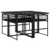 Set de muebles jardín 5 pzas con cojines ratán sintético negro