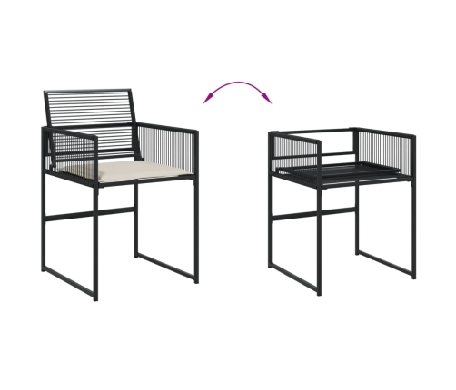 Set de muebles jardín 5 pzas con cojines ratán sintético negro