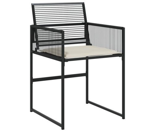 Set de muebles jardín 5 pzas con cojines ratán sintético negro
