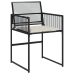 Set de comedor de jardín 7 pzas y cojines ratán sintético negro