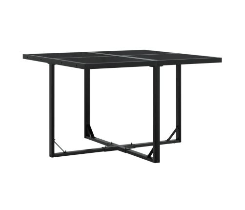 Set de comedor de jardín 9 pzas y cojines ratán sintético negro