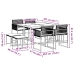 Set de comedor de jardín 9 pzas y cojines ratán sintético negro