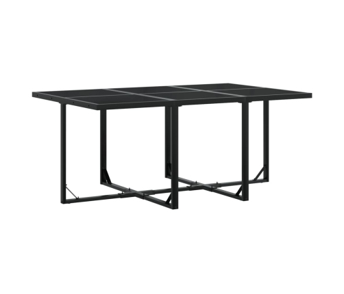 Set de comedor jardín 11 pzas con cojines ratán sintético negro