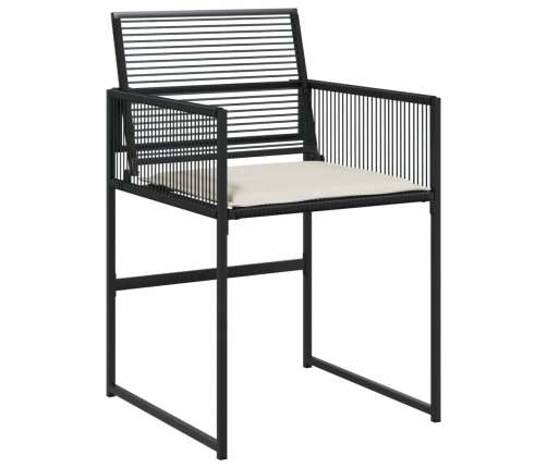 Set de comedor jardín 11 pzas con cojines ratán sintético negro