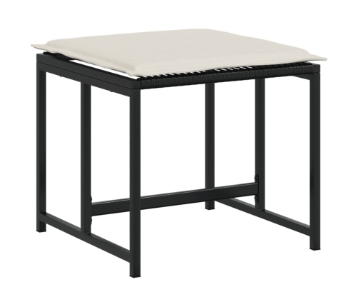 Set de comedor jardín 11 pzas con cojines ratán sintético negro
